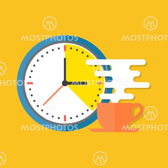 Coffee time concept. Flat design stylish.