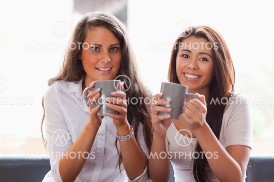 Friends having a cup of coffee