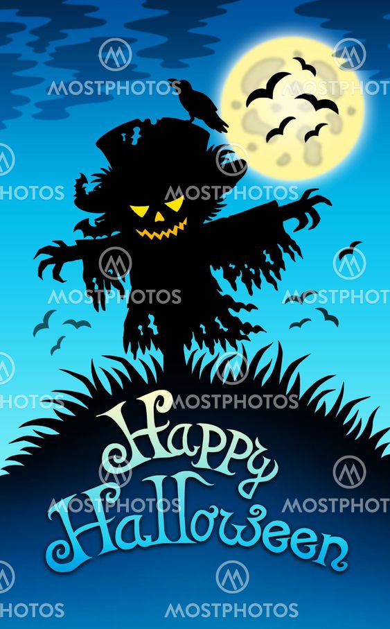 Halloween image with scarecrow