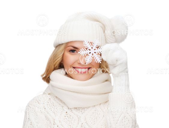 woman with big snowflake