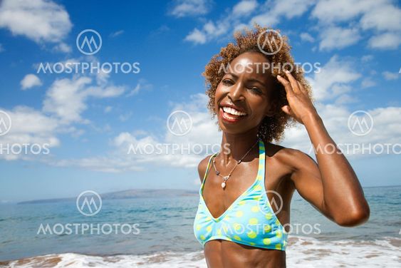 Woman smiling.