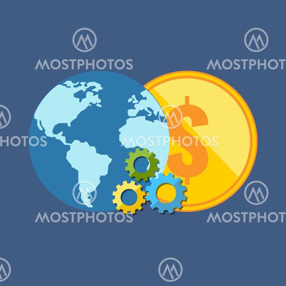 International business concept. Flat design stylish.