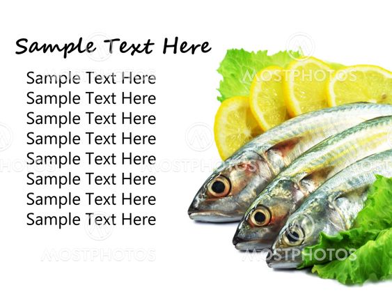 Fresh fish with salad and lemon for entering the sample text.