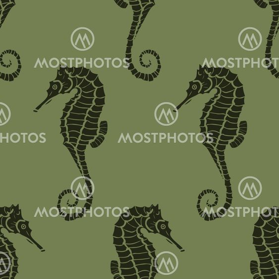 seamless pattern made from seahorses