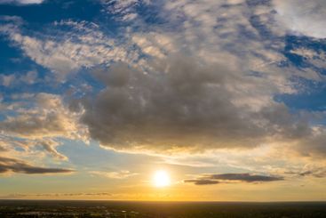 Amazing evening skyscape. Sunset sky with bright...