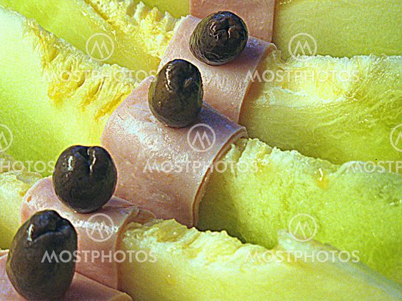 Melon, ham, and olive (HDR)