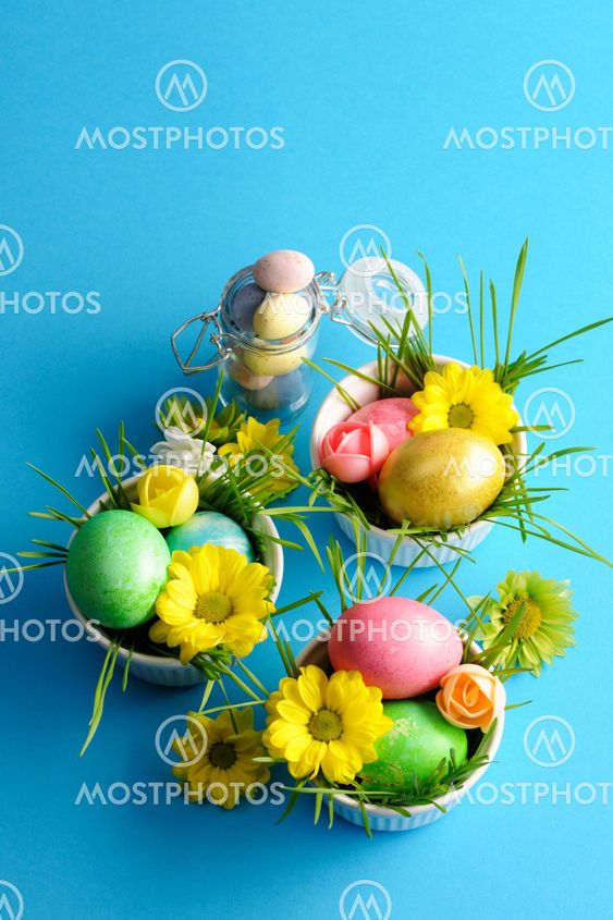 Colored easter eggs