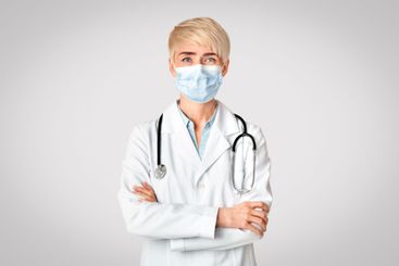 Quarantine, health protection and treatment. Blonde...