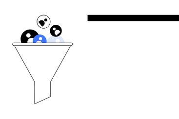 Digital Funnel Concept with Feather Pen and Content...