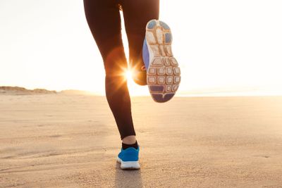 Beautiful woman running