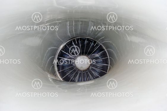 F16 fighter jet engine closeup (front end)