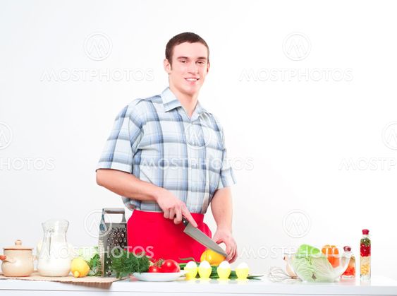 portrait of a young man, make meal
