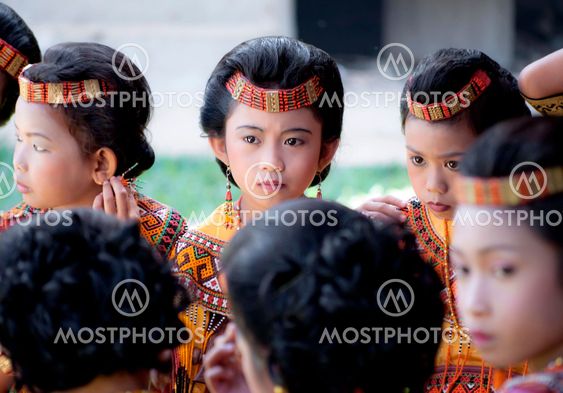 Children with tradition toraja clothes