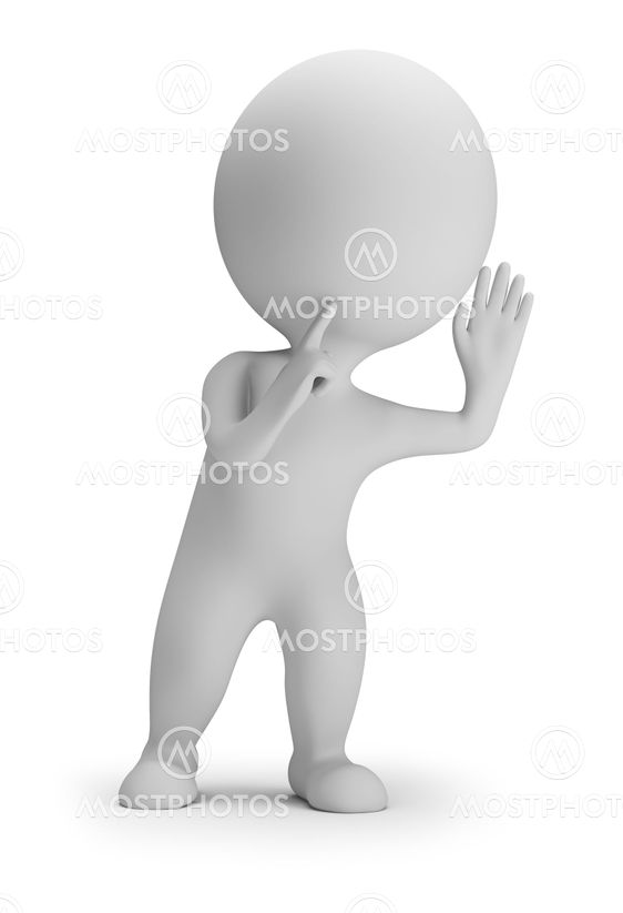 3d small people - eavesdropping