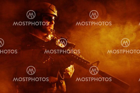 Bearded special forces soldier