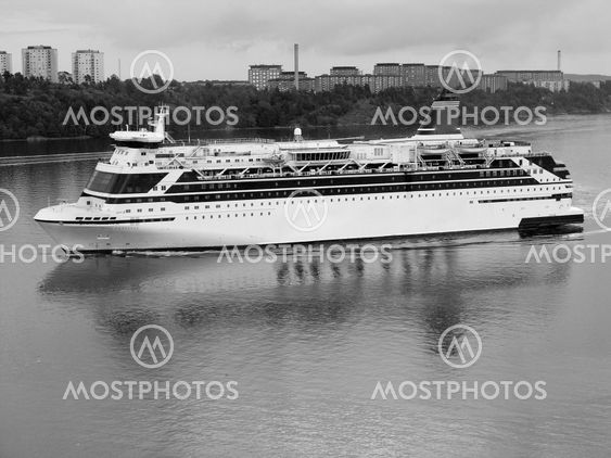 Cruise Ship from a Hotel Window in Stockholm, Sweden