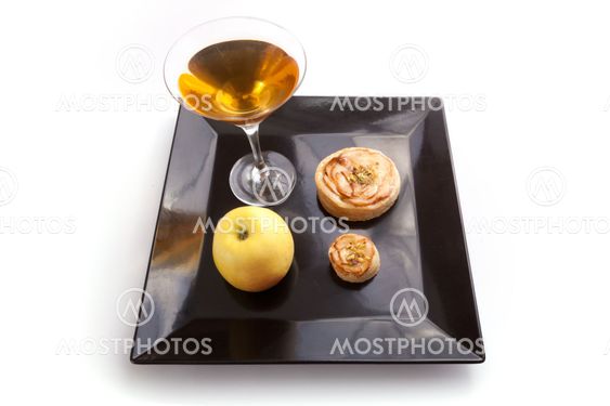 Apple Pie Slices with Drink
