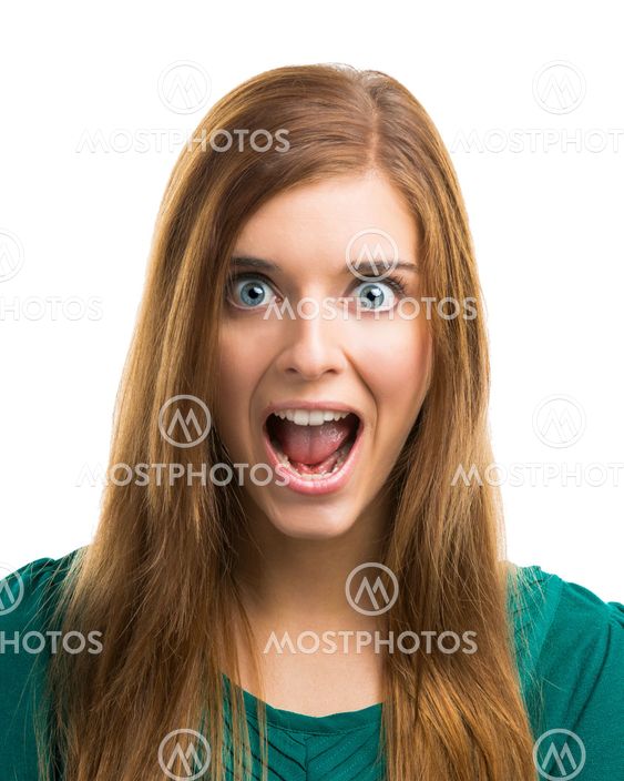 Beautiful young woman shouting