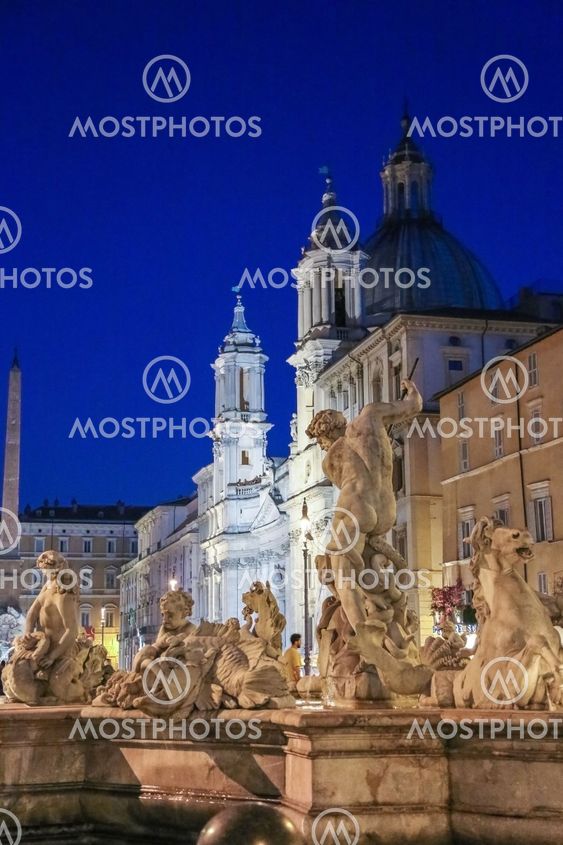 Fountain of the Four Rivers on Piazza Navona