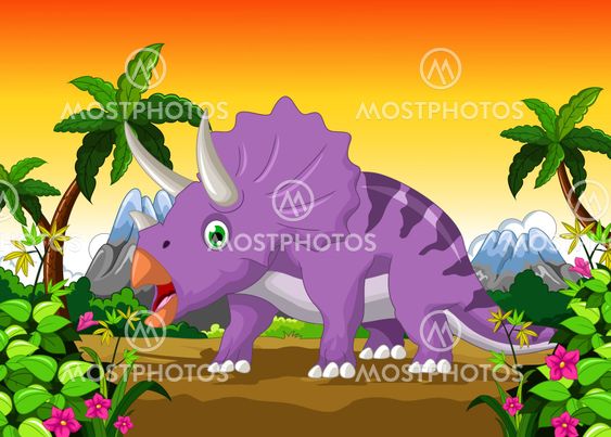 Dinosaur Triceratops cartoon