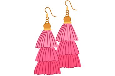 elegant tassel earrings cartoon vector illustration