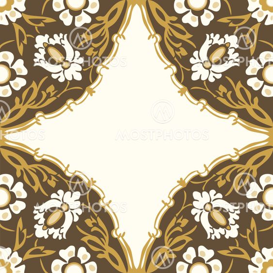 Colorful round floral border corner abstract background vector