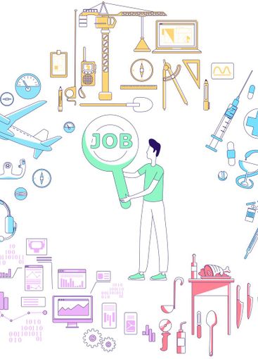 Occupational guidance service thin line concept vector...