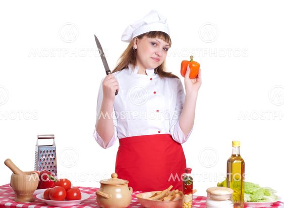attractive woman cooking