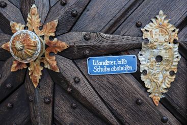 Religious and Christian objects and candles on the...