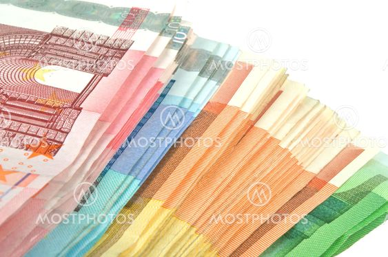 Close-up of Euro money