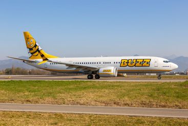 Buzz Boeing 737-8-200 MAX airplane Bergamo airport in Italy