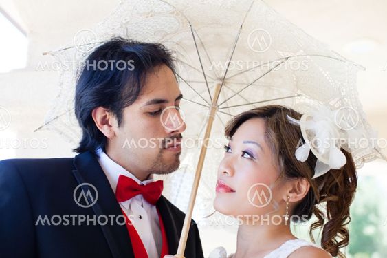 Beautiful happy Bride and Groom
