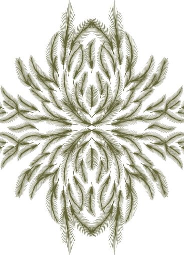 Design geometric element made of feathers