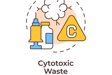 Cytotoxic waste multi color concept icon