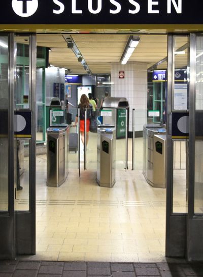 Slussen ingång till tunnelbanan