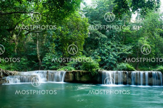 waterfalls in deep forest
