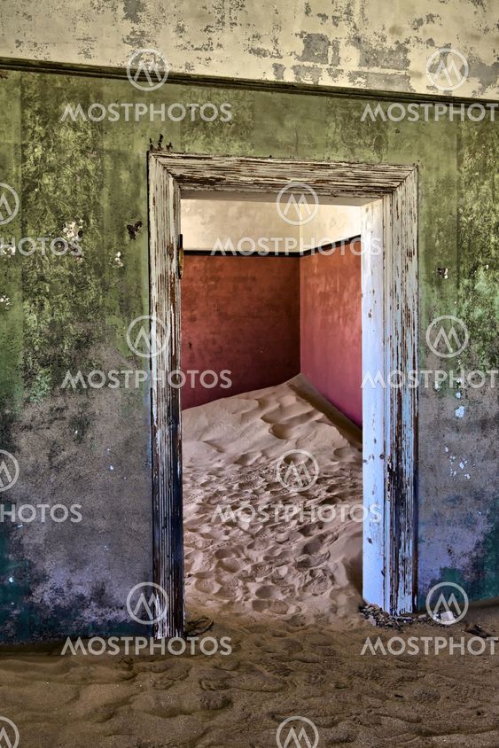 an house ine the ghost town kolmanskop namibia africa
