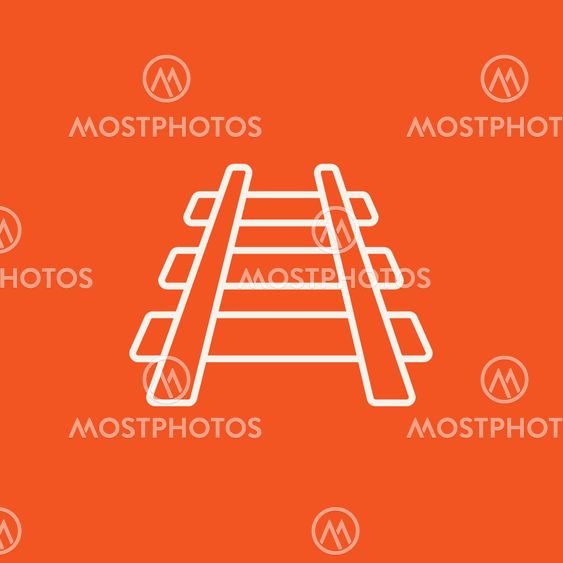 Railway track line icon.