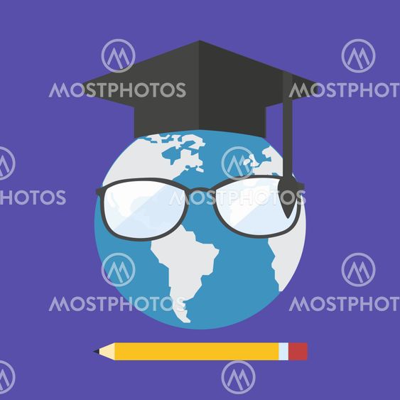 Online education concept. Flat design stylish.