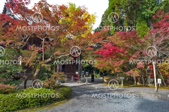 Kyoto, Japan - November 2016: Sekizan Zen-in, Japanese temple in Kyoto during autumn