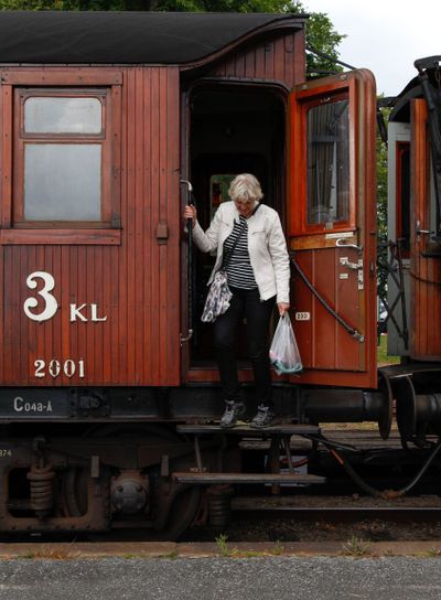 Resenärer på veterantåg