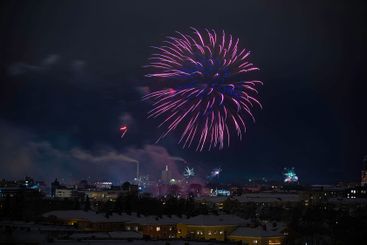 Fyrverkeri över Eskilstuna
