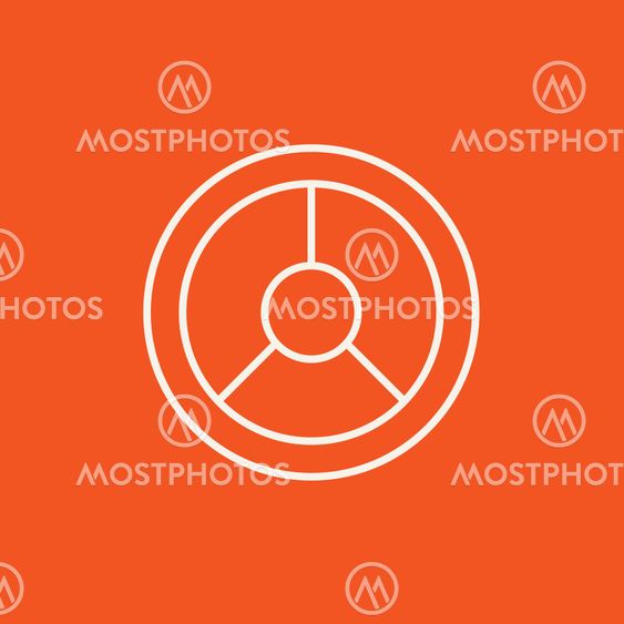 Steering wheel line icon.