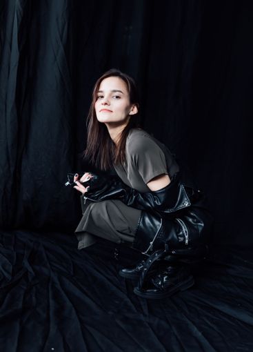 Beautiful fashionable slim woman in green summer and...