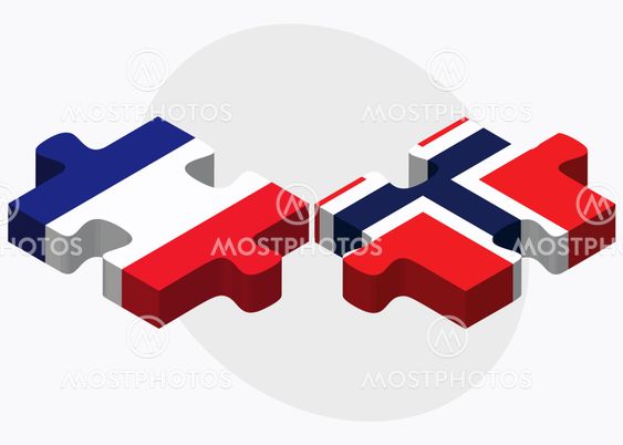 France and Norway Flags