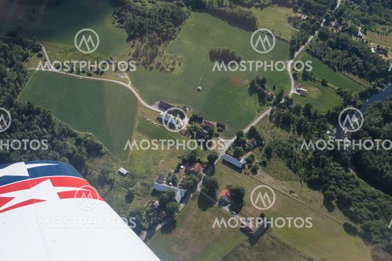 Aerial view of village in Småland.