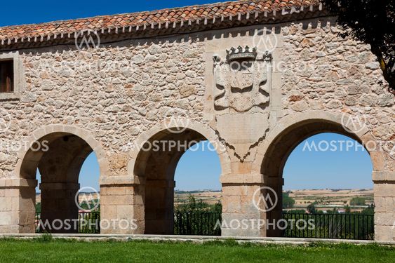 Viewpoint of the arches, Santa Clara square, Lerma, Burgos, Castilla y Leon, Spain