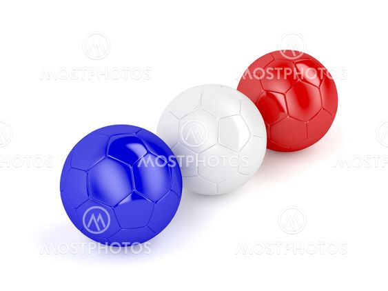 Football balls with flag of France