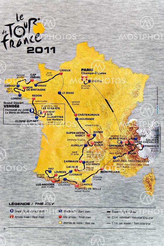 Kartta 2011 Tour de France