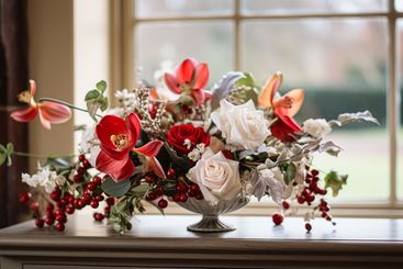 Floral arrangement with winter, autumn or early spring...